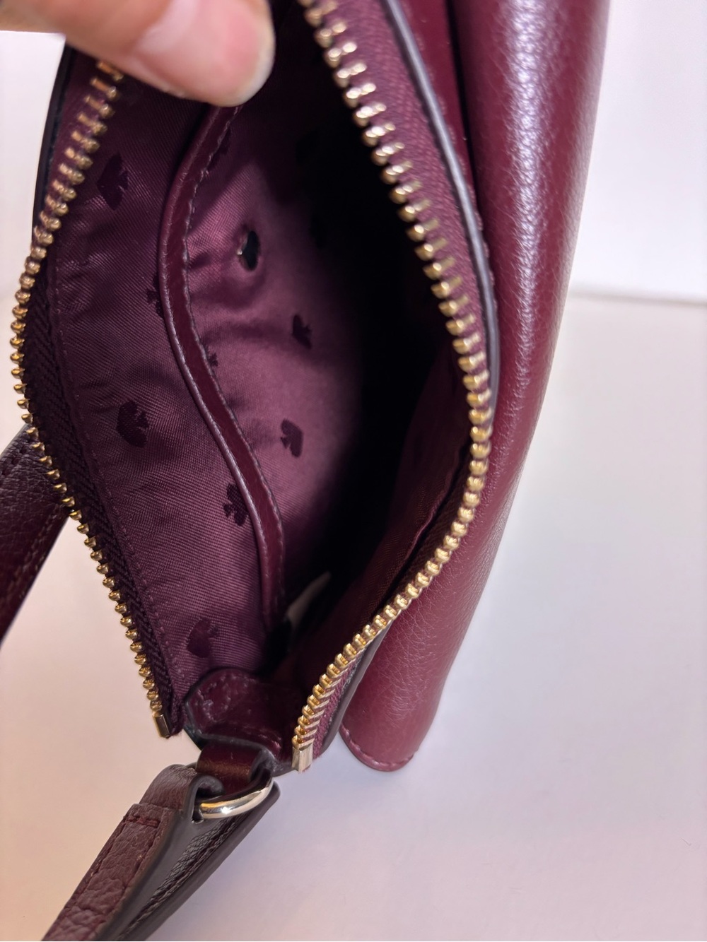 Kate Spade New York Greene Street Karlee Leather Crossbody Cherrywood Burgundy - Picture 13 of 13